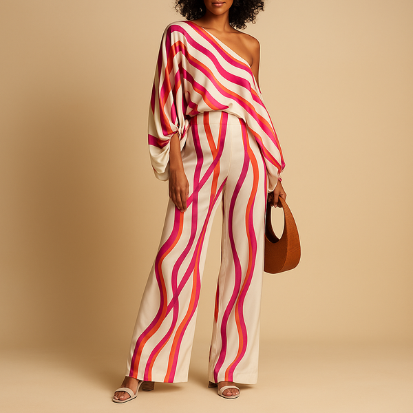 Clara | Tenue d'Été Femme Élégante à Deux Pièces avec Top Off-Shoulder | Style Raffiné pour Confort et Polyvalence 1
