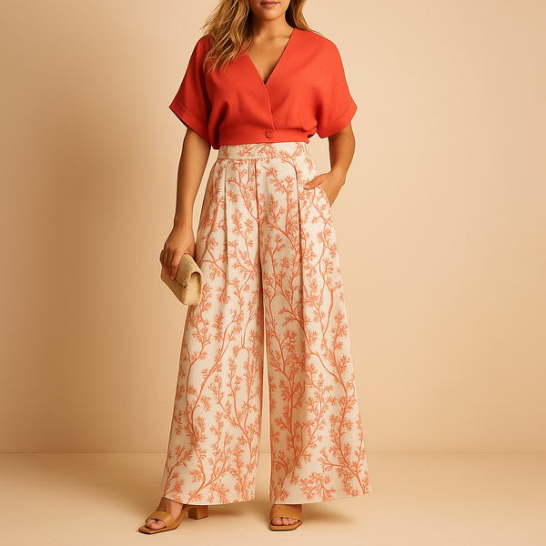 Ensemble d'Été Floral pour Femme avec Tissu Léger | Look Élégant et Confortable 1